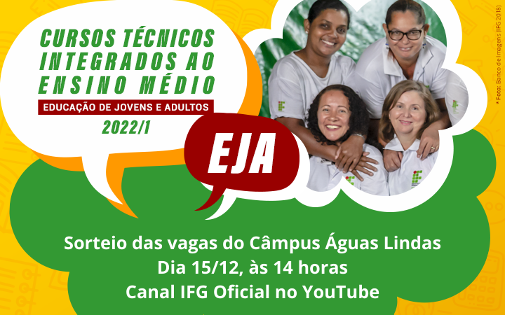 Os sorteios eletrônicos serão realizados de forma remota no canal IFG oficial no YouTube